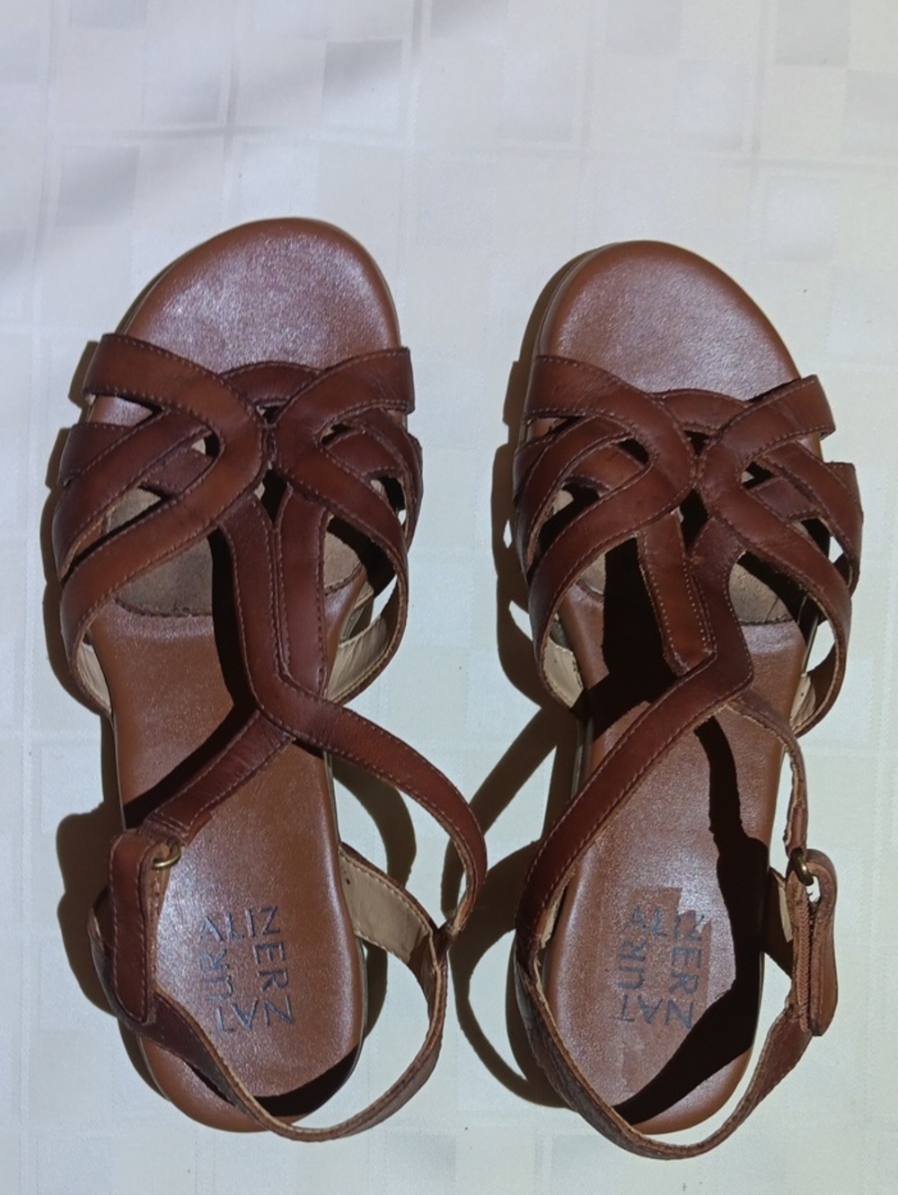 Naturalizer Brown Strappy Leather Sandals